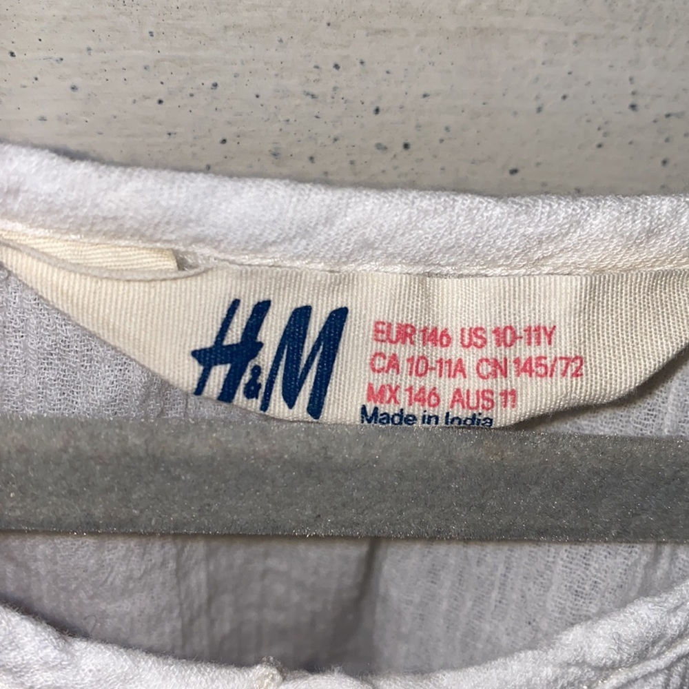 H&M longsleeve white pink floral top 10-11Y girls​​ - Picture 3 of 4